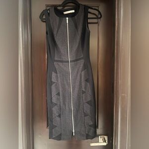 Karen Millen Black/grey Zipper Pencil Dress Size 6